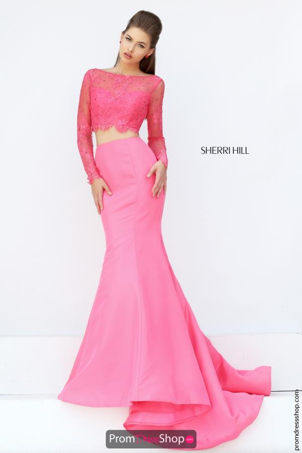 Sherri Hill Taffeta Plum Two Piece Dress 50491