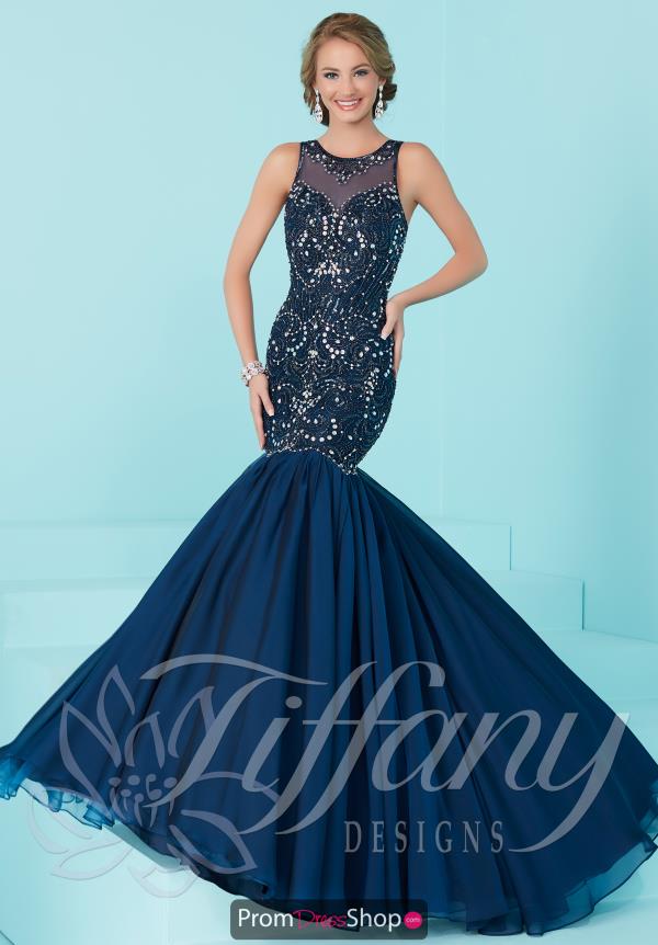 Tiffany High Neckline Mermaid Dress 16205