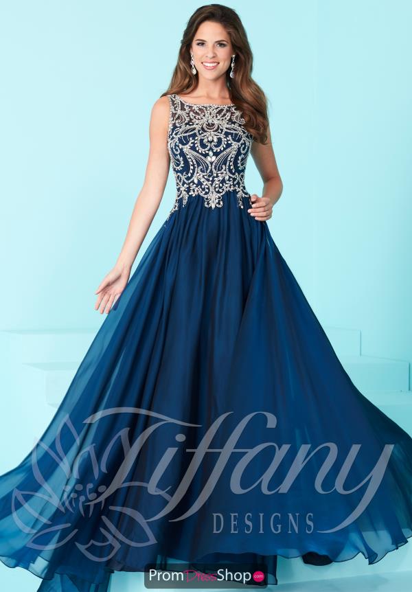 Tiffany High Neckline Beaded Dress 16222