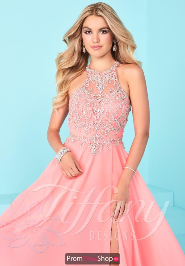 Tiffany Beaded High Neckline Dress 16255
