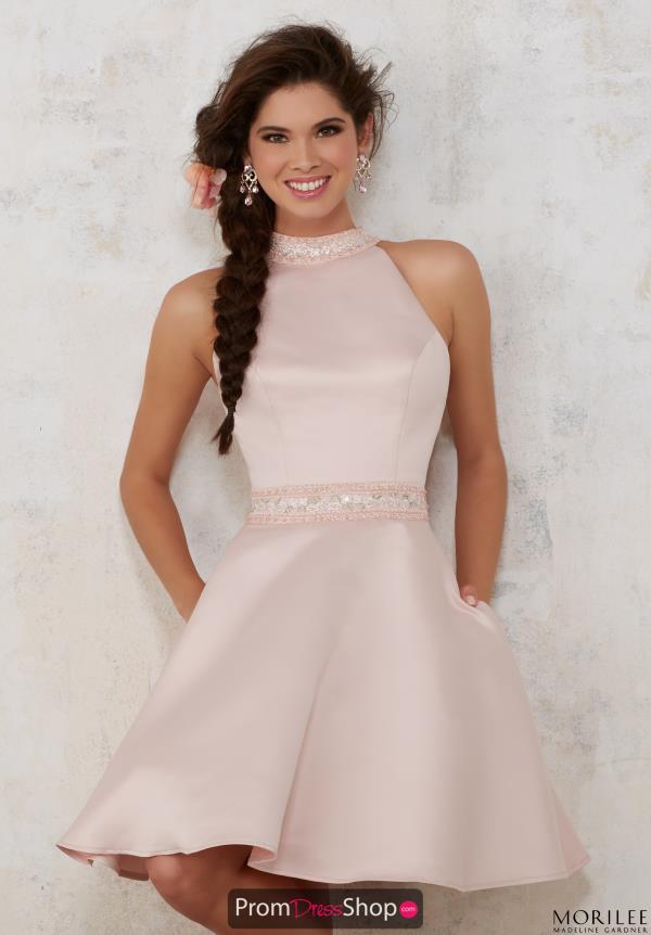 Short A Line Mori Lee Sticks & Stones Dress 9445
