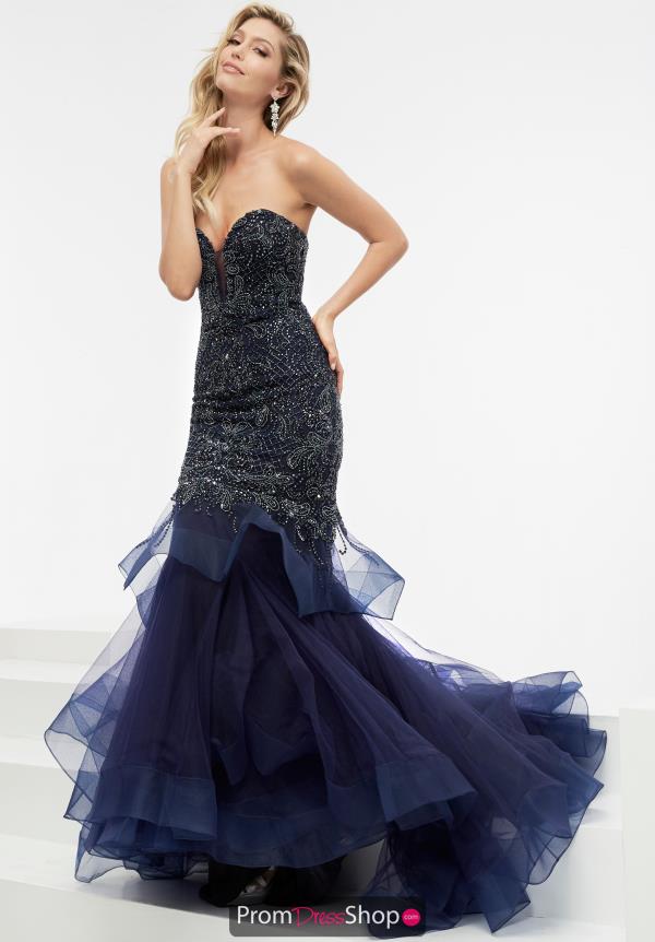 Long Beaded Jasz Couture Dress 6011