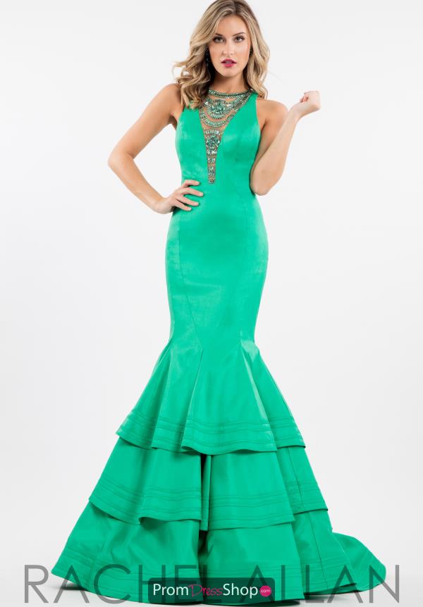 Rachel Allan High Neckline Long Dress 7582