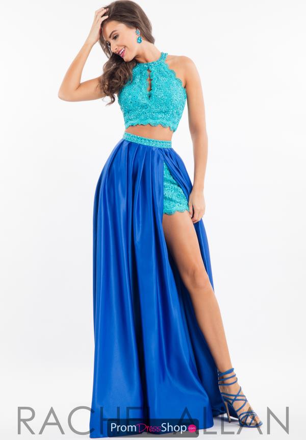 Rachel Allan High Low Hem Beaded Dress 7590