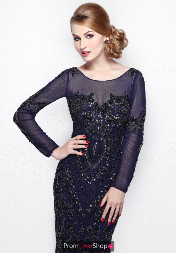 Primavera High Neckline Beaded Dress 1701
