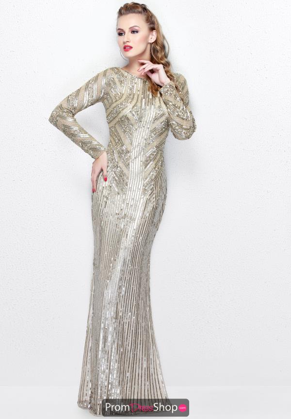 Primavera High Neckline Beaded Dress 1721