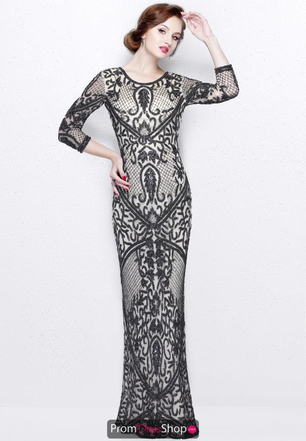 Primavera High Neckline Beaded Dress 1759