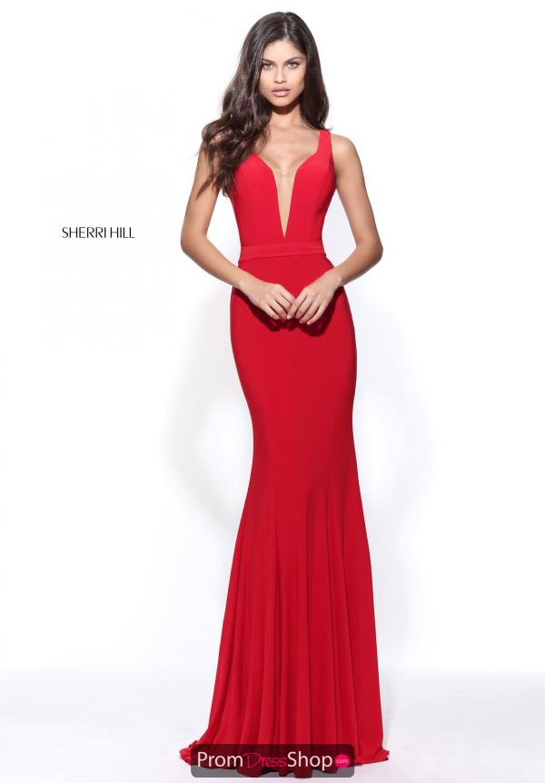 Sherri Hill V-Neck Winter Formal Long Dress 51096