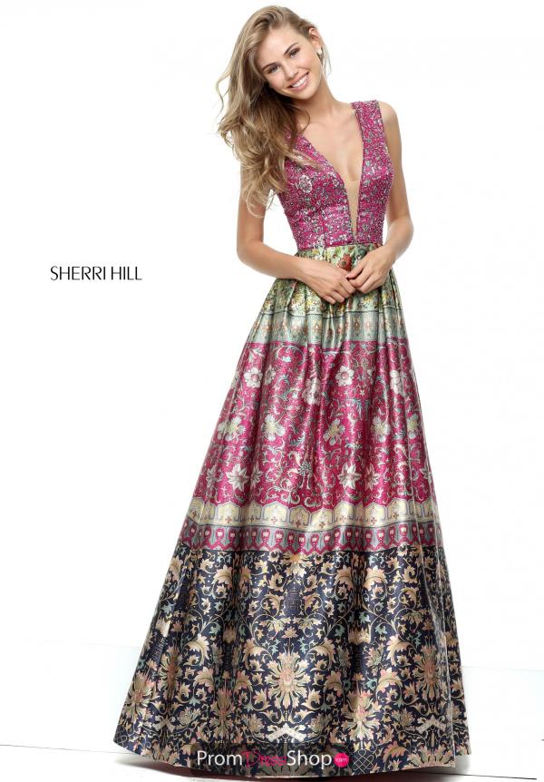 Sherri Hill A Line Print Dress 50780