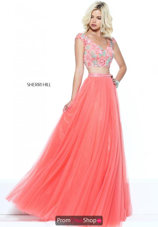 Sherri Hill Long Applique Dress 50932