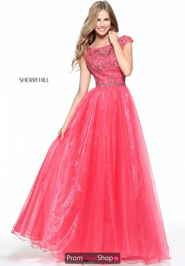 Sleeved A Line Sherri Hill Dress 50954