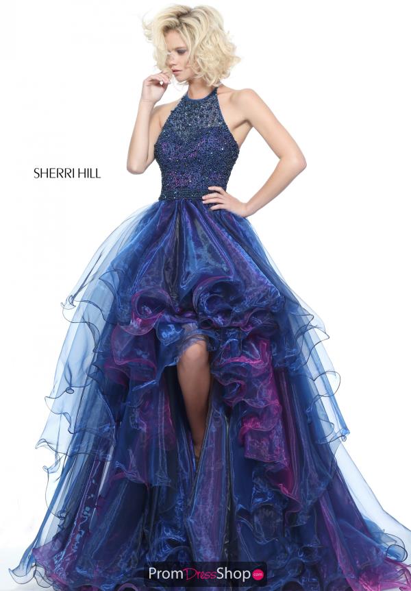 Sherri Hill Beaded High Low Dress 51140