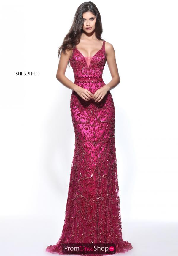 Sherri Hill V- Neckline Fitted Dress 51147