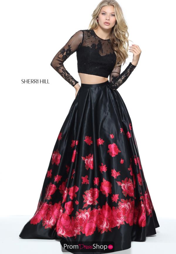 Sherri Hill Long Black Dress 51195