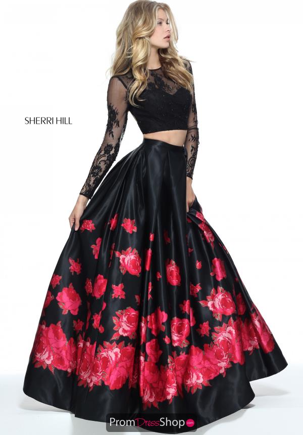 Sherri Hill Long Black Dress 51195