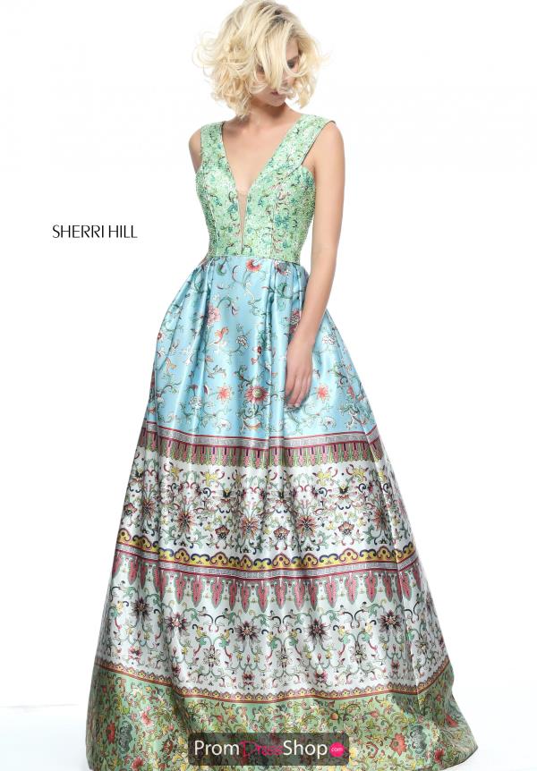 Sherri Hill A Line Green Dress 51200