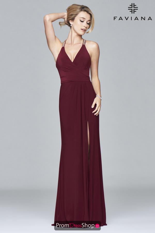 Faviana Long Jersey Dress 7911