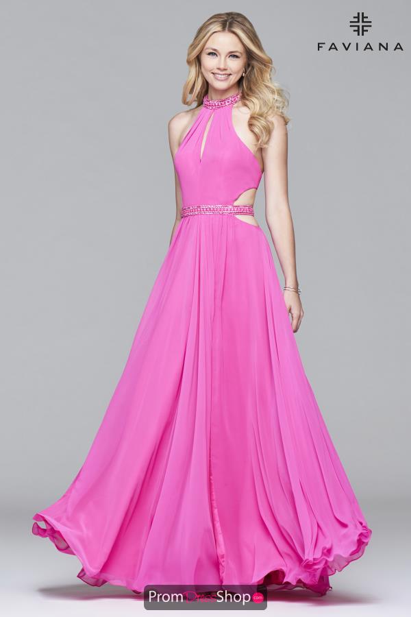 Faviana Halter top A Line Dress 7991