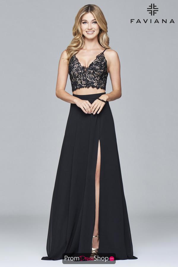 Faviana Lace Back Long Dress 7996