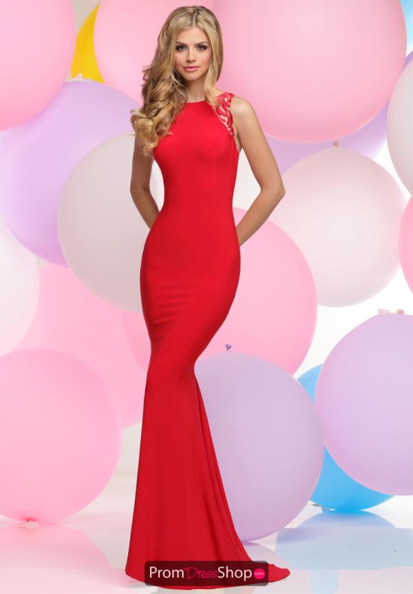 Zoey Grey Fitted High Neckline Dress 30934