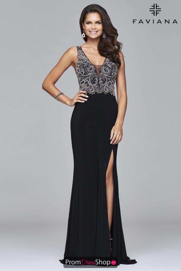 Faviana Long Jersey Dress S7915