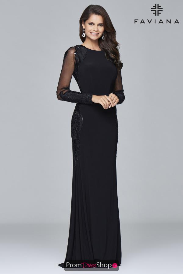 Faviana High Neckline Fitted Dress S8005