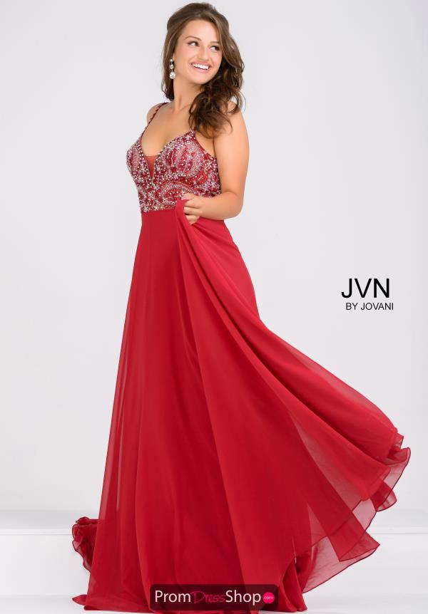 JVN by Jovani V-Neck A Line Dress JVN33701