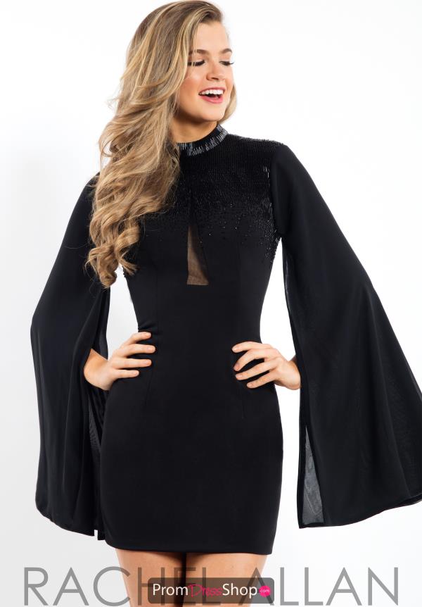 Rachel Allan Little Black Fitted Dress L1015