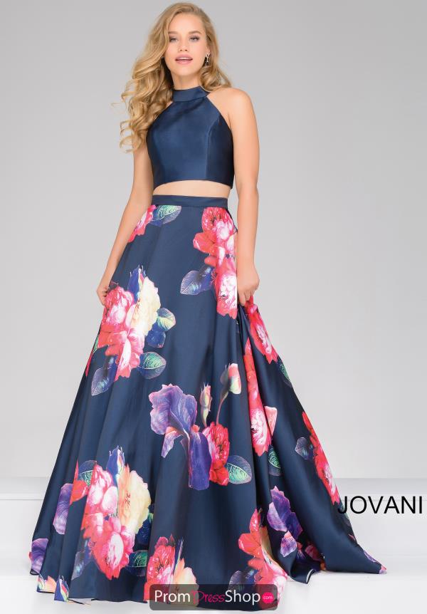 Jovani Two Piece Halter Dress 48937