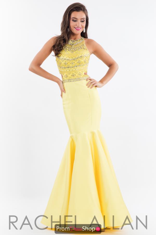 Rachel Allan Beaded High Neckline Dress E1069