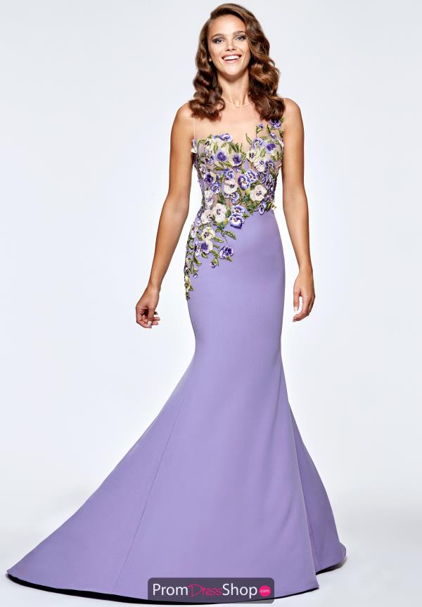 Tarik Ediz High Neckline Fitted Dress 93187