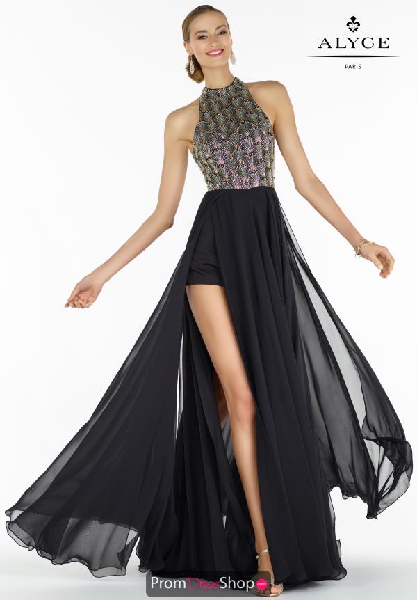Alyce Paris Romper Long Dress 2617