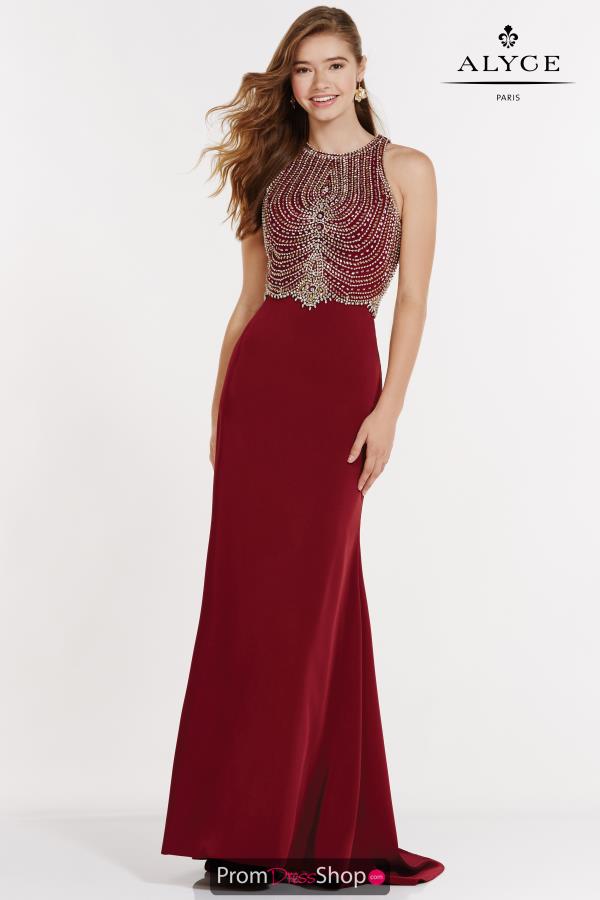 Alyce Paris High Neckline Long Dress 6693