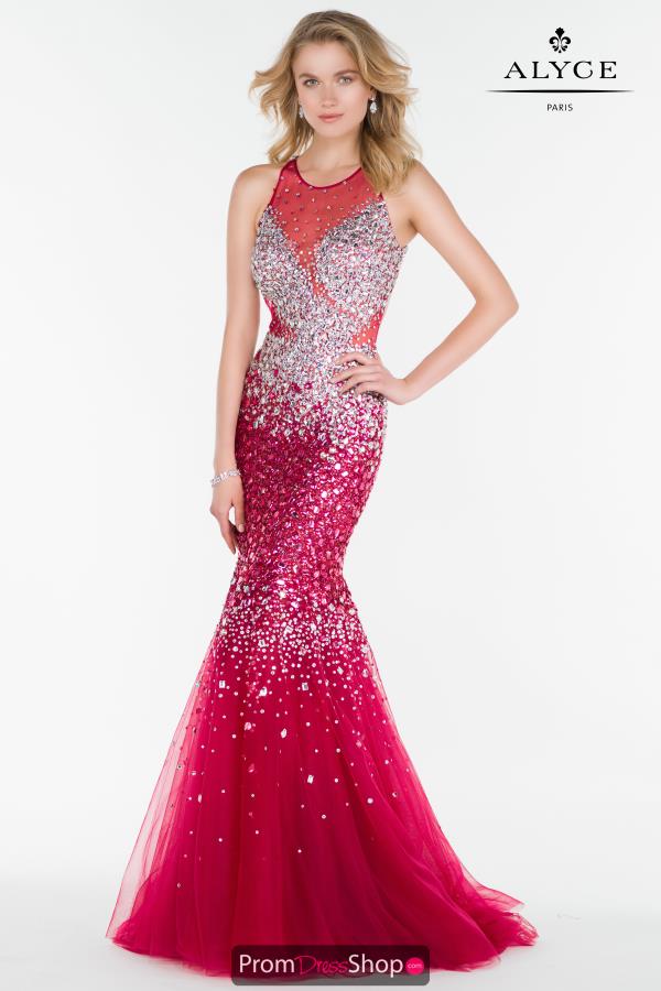 Alyce Paris Long Tulle Dress 6716