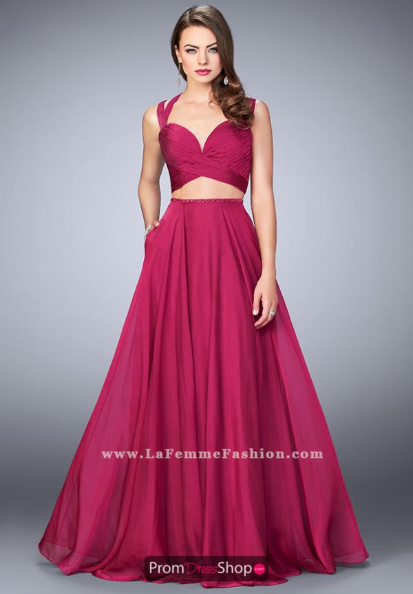 La Femme Two Piece Sexy Back Dress 23979