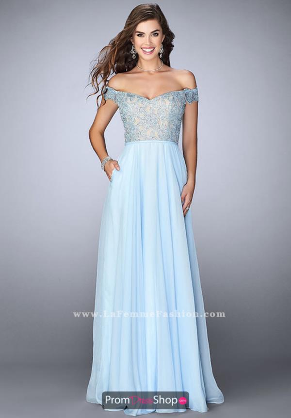 La Femme Long Beaded Dress 24001