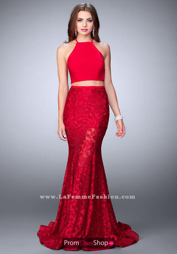La Femme Halter Long Dress 24029
