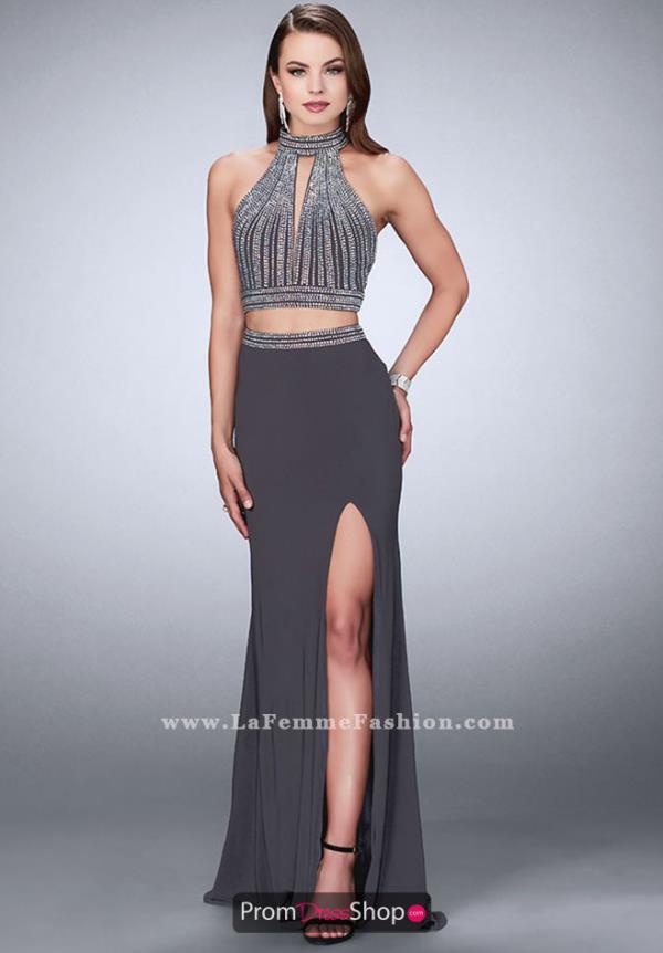 La Femme Jersey Fitted Dress 24521