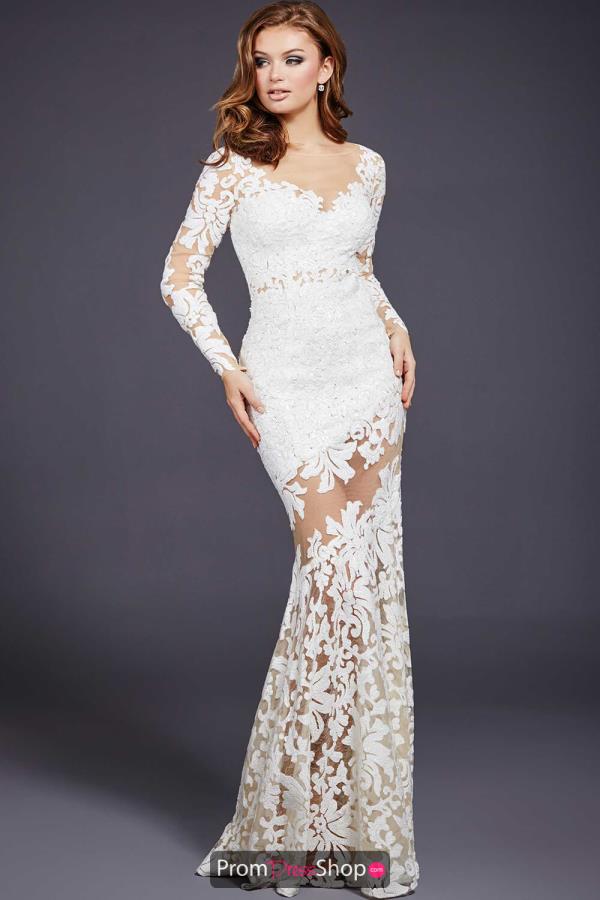 Sleeved Red Carpet Jovani Evening Prom Gown 32607