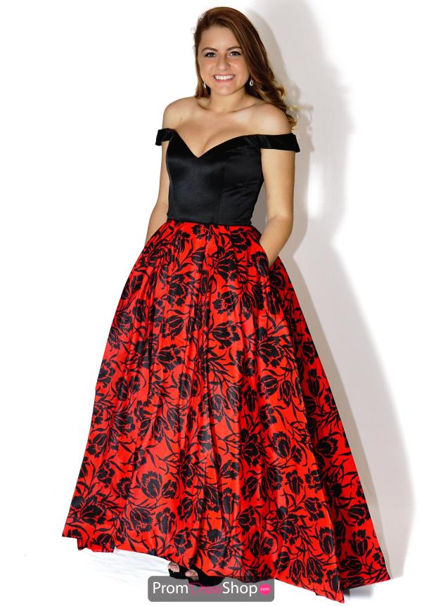 Long Cap Sleeved Sherri Hill Dress 50714