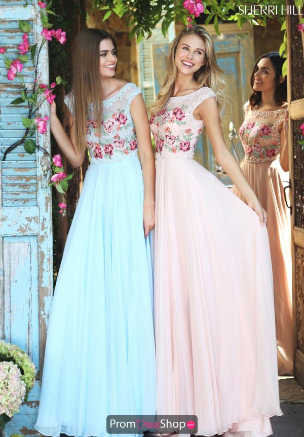 Sherri Hill Floral Long Dress 51249