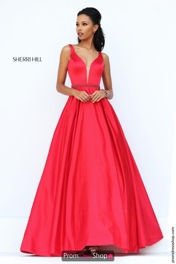 Sherri Hill V- Neckline A Line Dress 50496