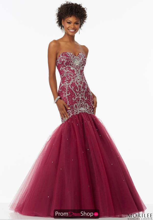 Long Beaded Mori Lee Dress 99132