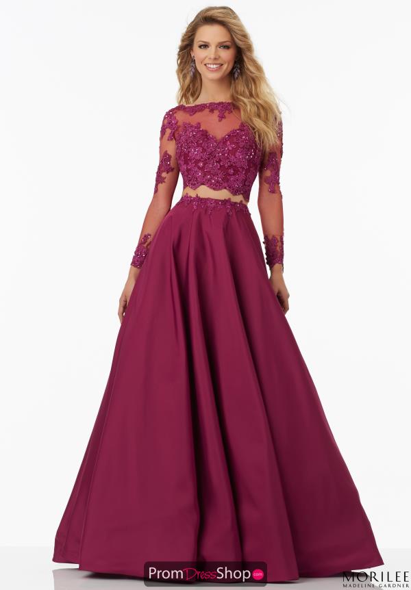 Lace Sleeved Mori Lee Dress 99135