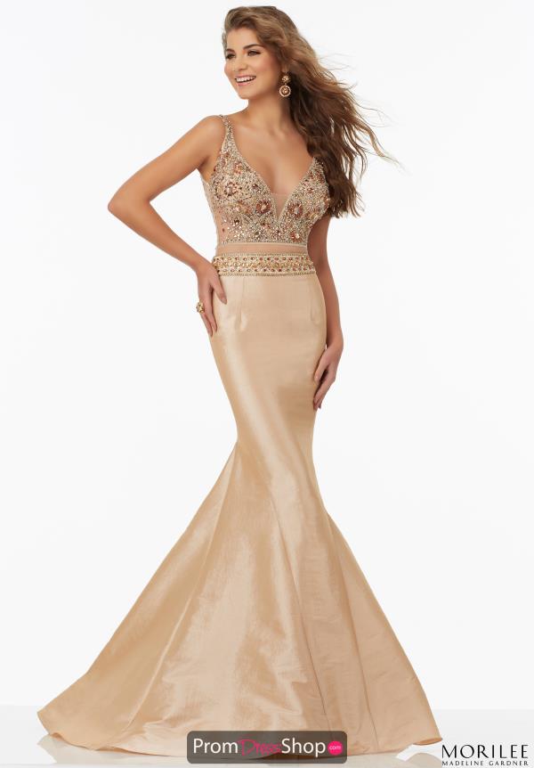 Mori Lee Taffeta Fitted Dress 99139