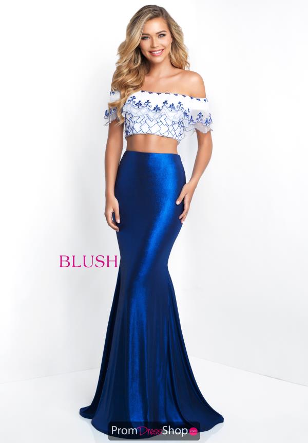 Blush Long Fitted Dress 11558