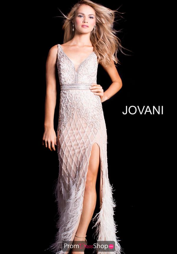 Jovani V-Neck Beaded Dress 55796