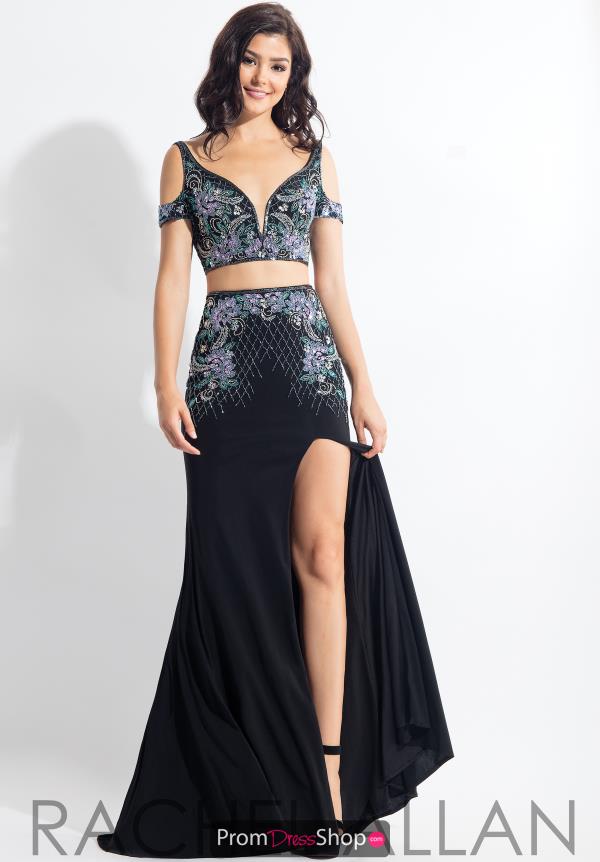 Rachel Allan Jersey V-Neck Dress 6018