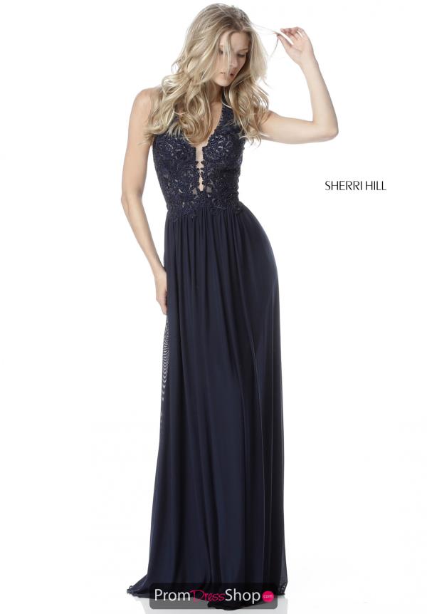 Sherri Hill V-Neck Long Dress 51553