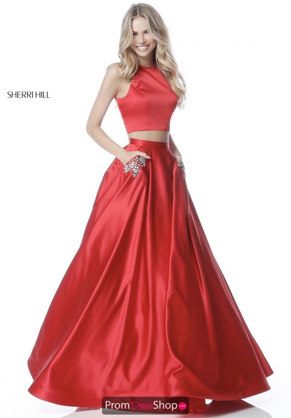 Sherri Hill Satin A Line Dress 51587